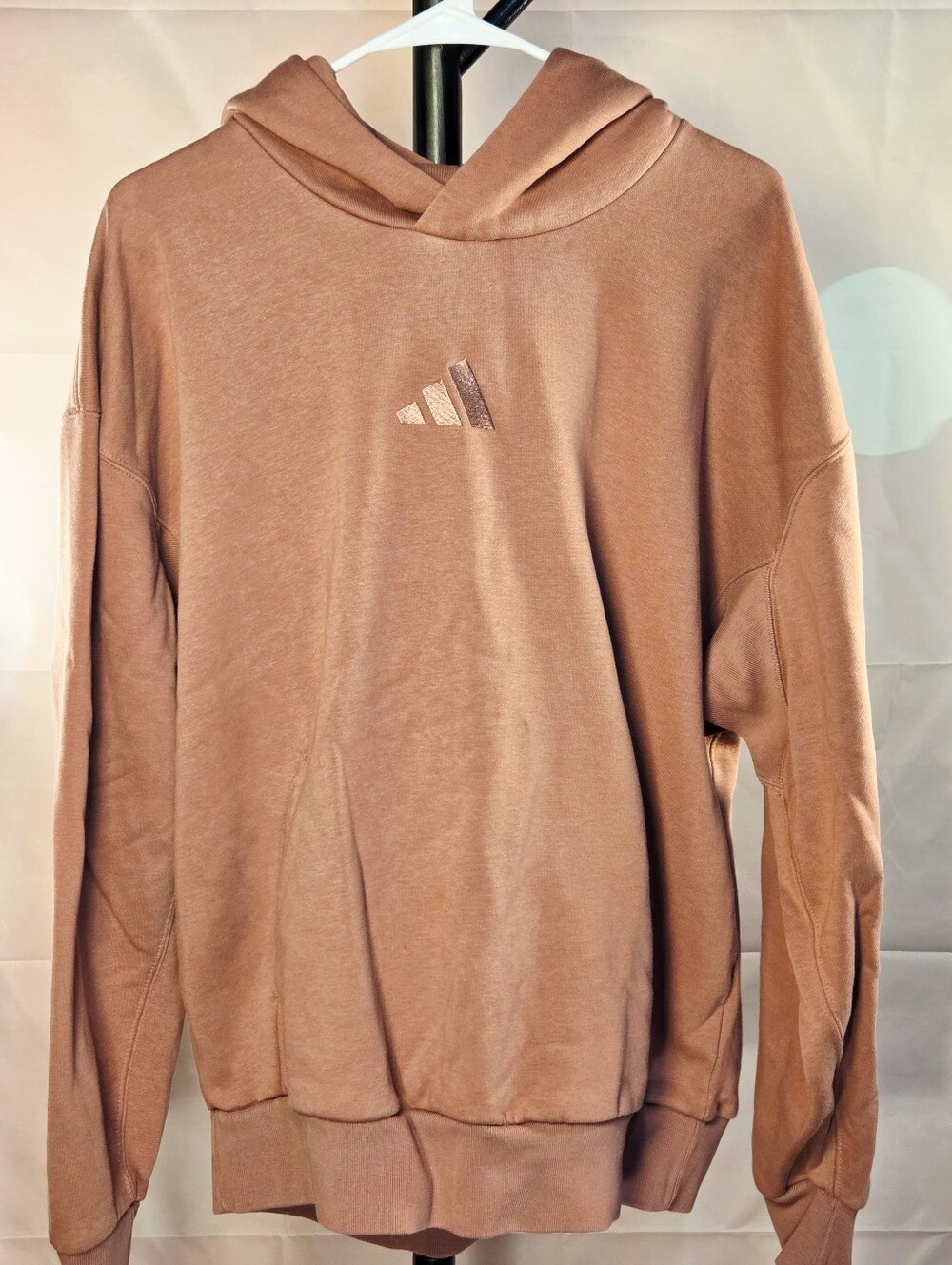adidas Unisex Hoodie in Dusty Rose Brown Size Large